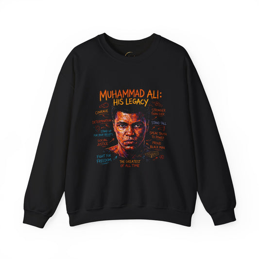 Muhammad Ali: His Legacy Crewneck Sweatshirt — Tribute Boxing Portrait