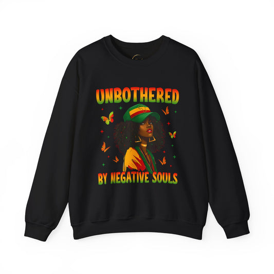 Unbothered Afrocentric Sweatshirt — "Unbothered by Negative Souls" Cozy Crewneck