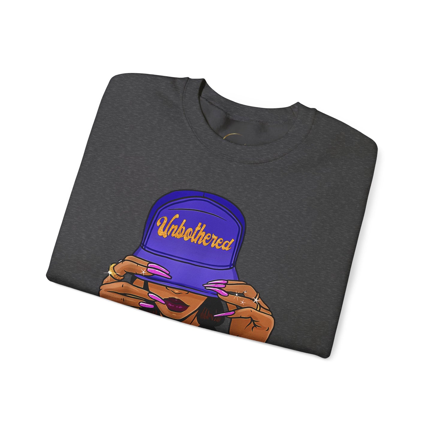 Crewneck Sweatshirt — "Unbothered by Negative Souls" Graphic