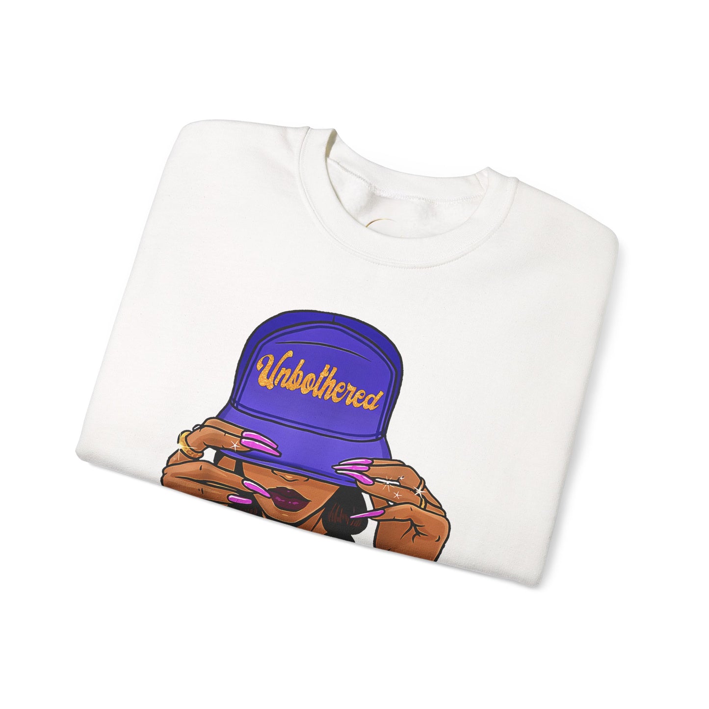 Crewneck Sweatshirt — "Unbothered by Negative Souls" Graphic