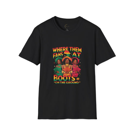 Where Them Fans At? Unisex T-Shirt, Black Graphic Tee, Music Lovers Shirt, Festival Apparel, Summer Vibes, Gift for Him/Her
