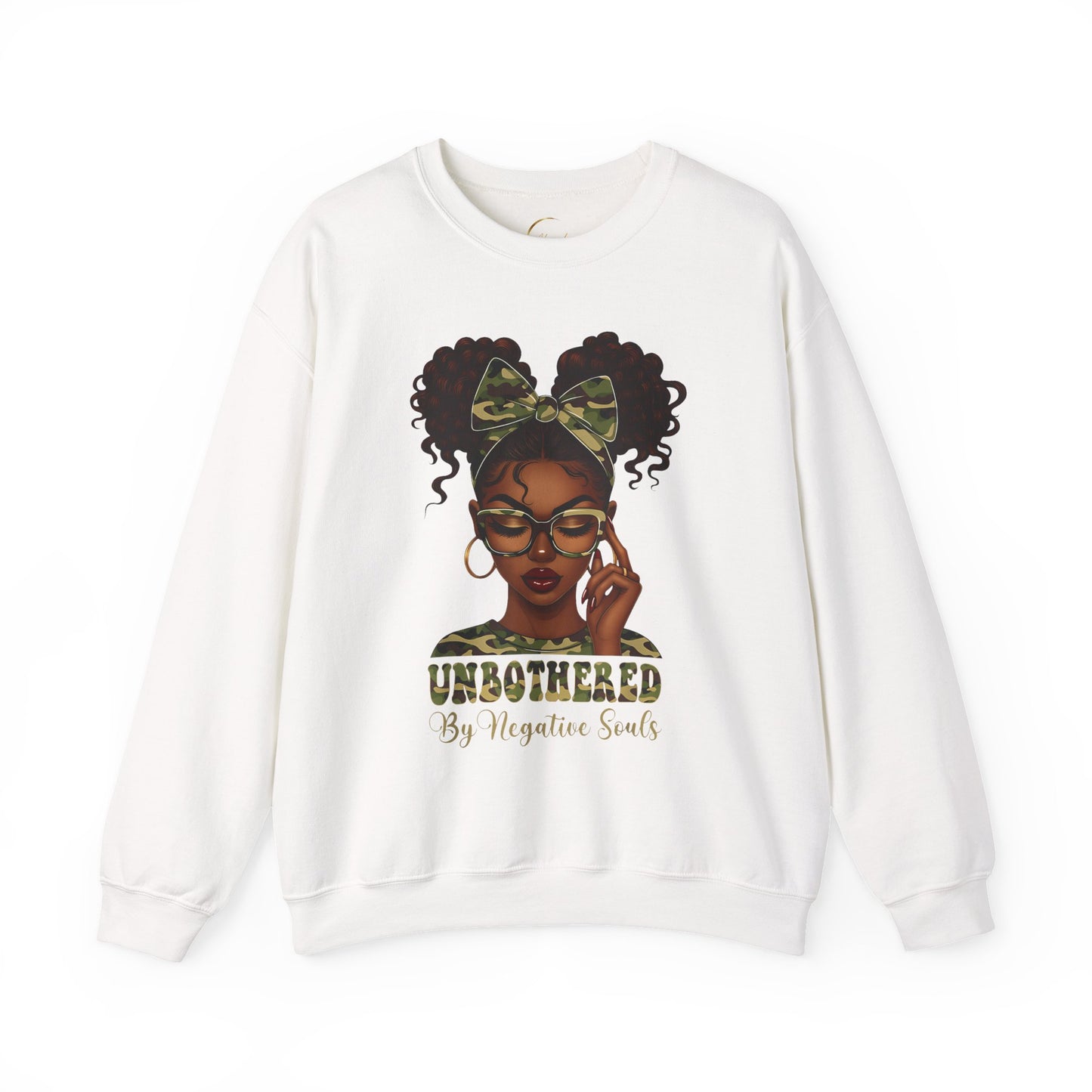 Unbothered Crewneck Sweatshirt — Afro Puff Graphic Pullover