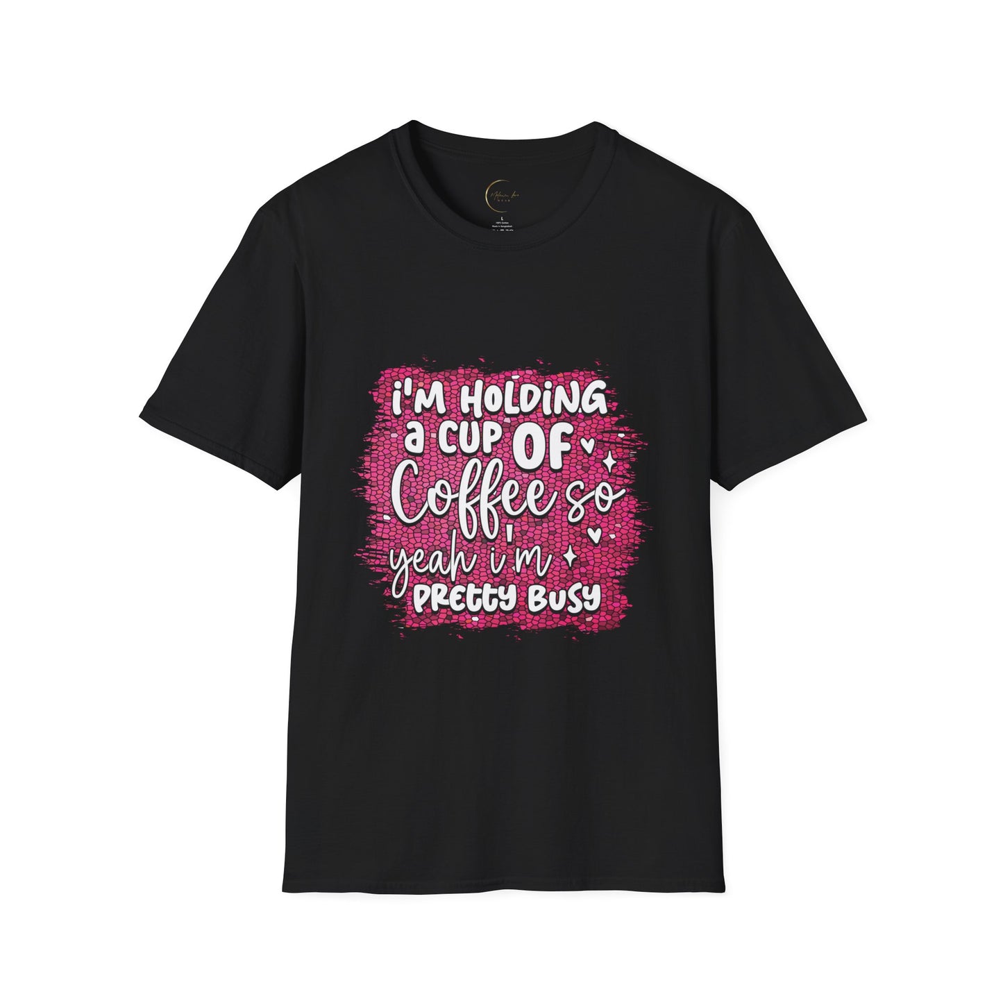 Unisex Softstyle Holding a Cup of Coffee T-Shirt