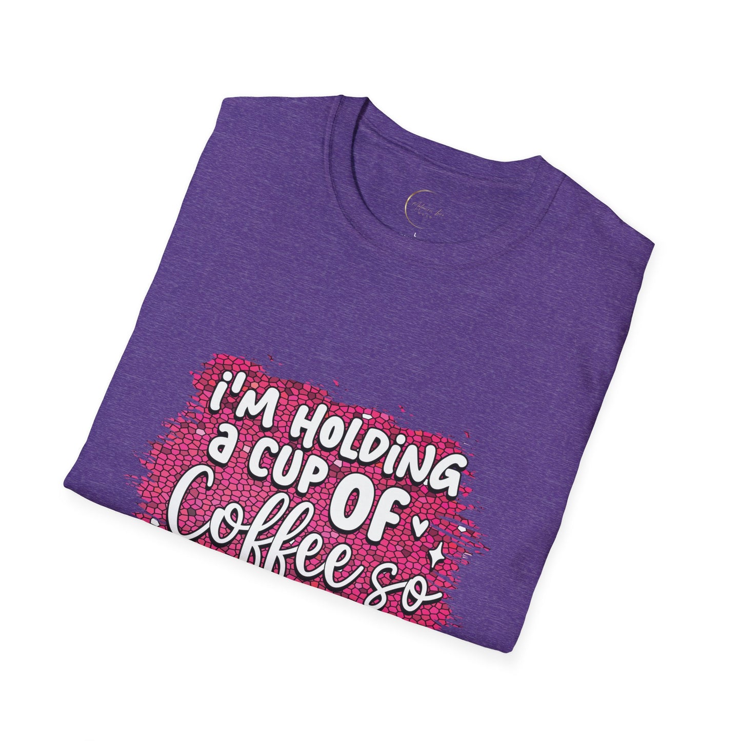 Unisex Softstyle Holding a Cup of Coffee T-Shirt