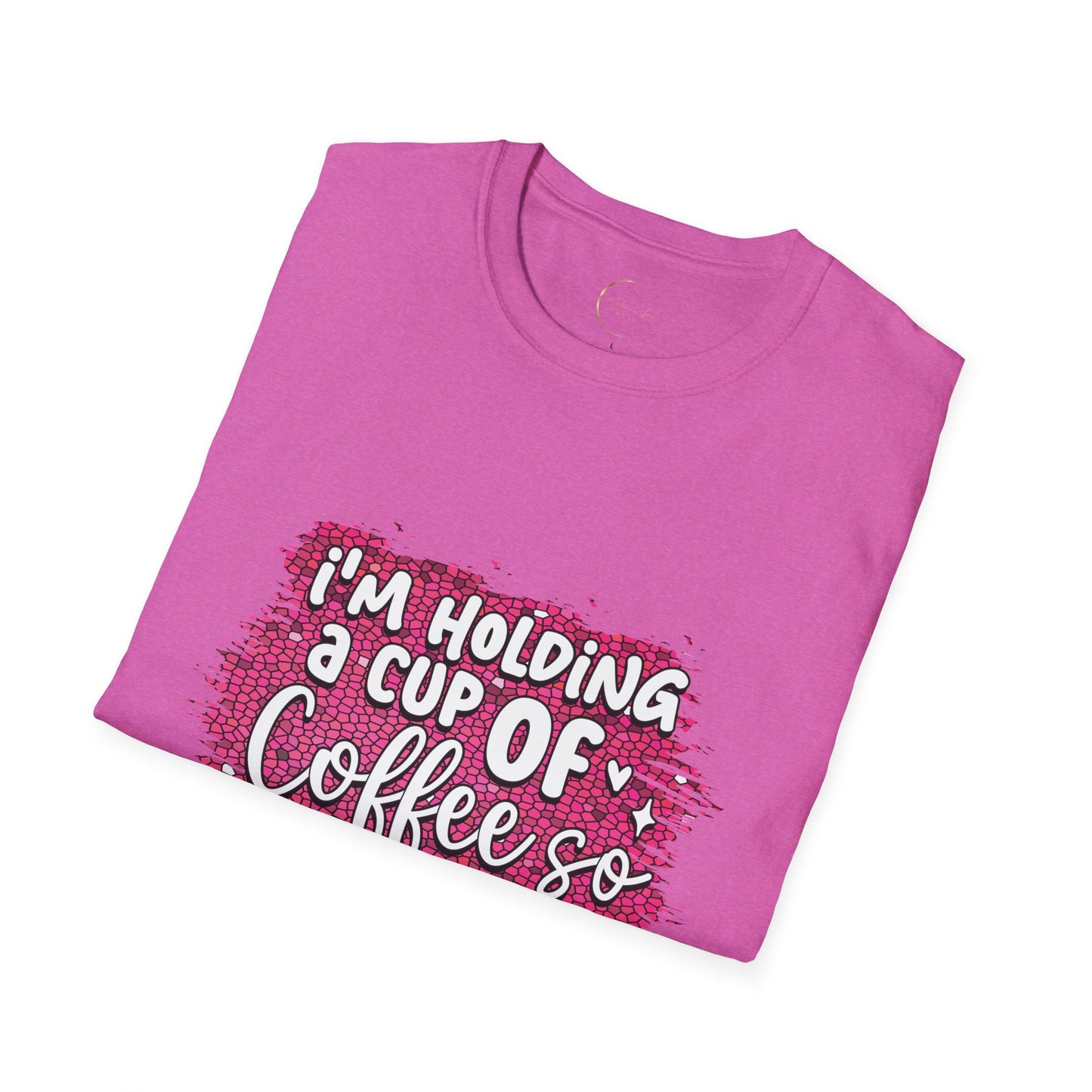 Unisex Softstyle Holding a Cup of Coffee T-Shirt