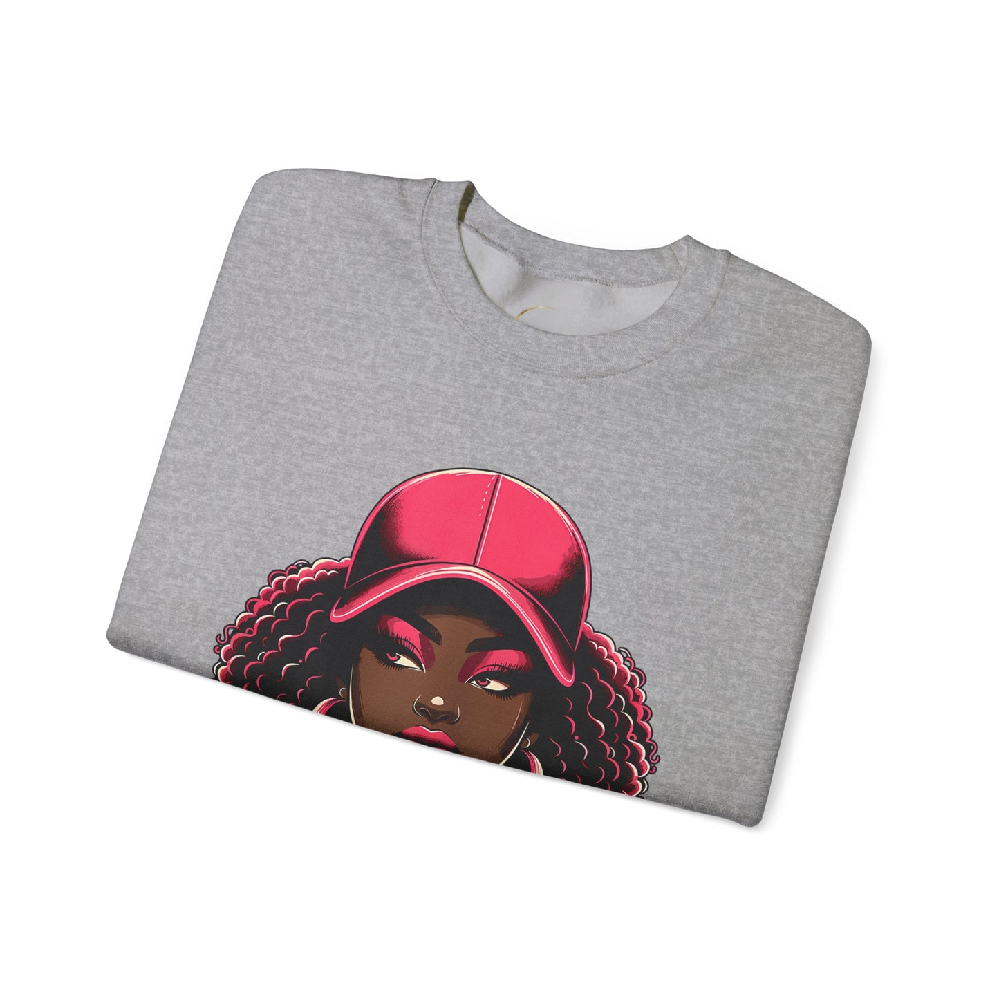 Crewneck Sweatshirt - 'Unbothered by Negative Souls' Afro Woman Graphic