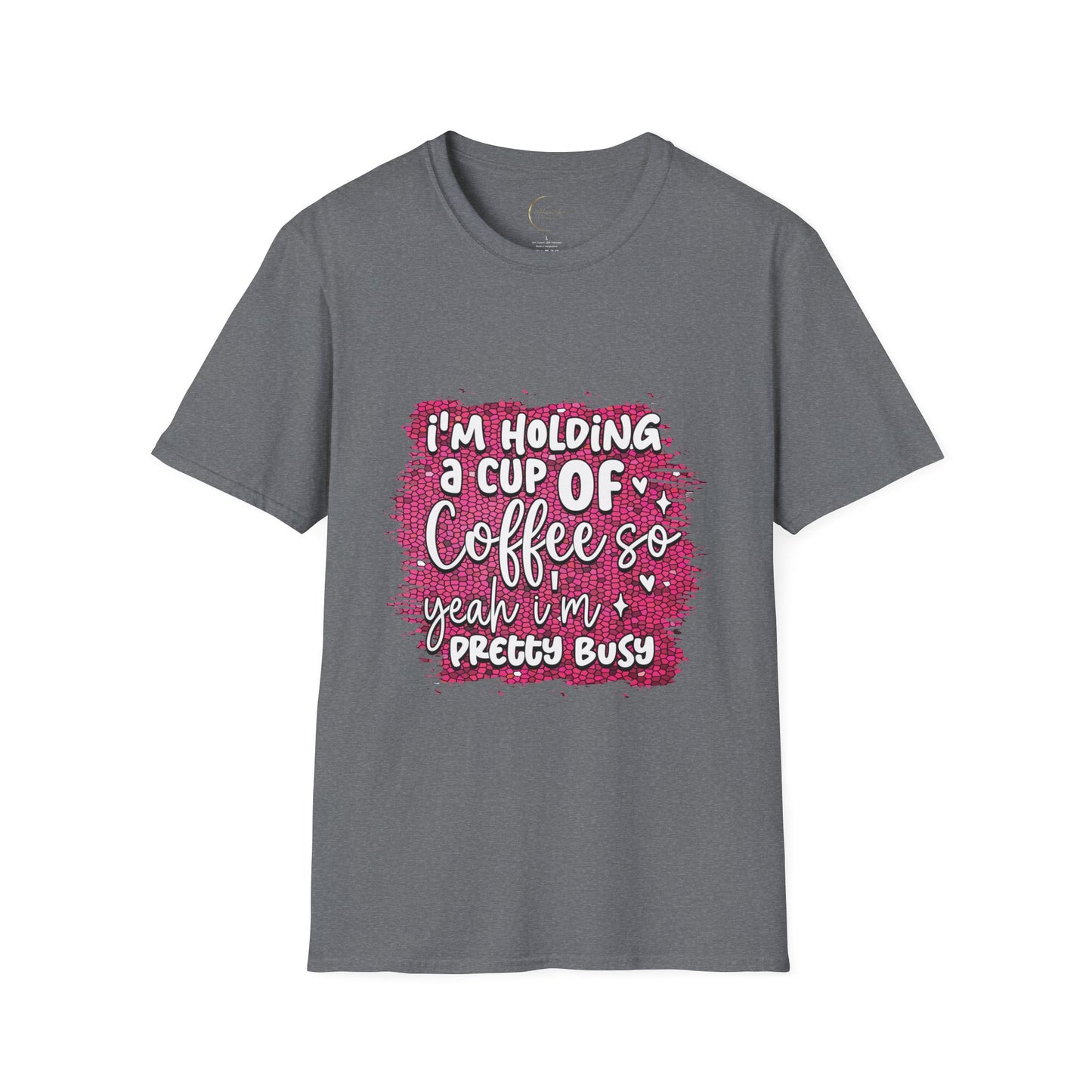 Unisex Softstyle Holding a Cup of Coffee T-Shirt