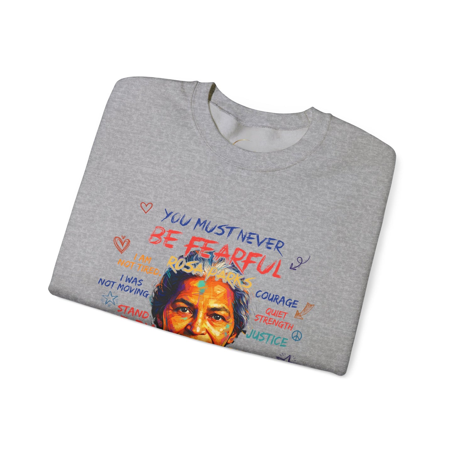 Ruth Bader Ginsburg Portrait Crewneck Sweatshirt — "You Must Never Be Fearful" Justice Quote