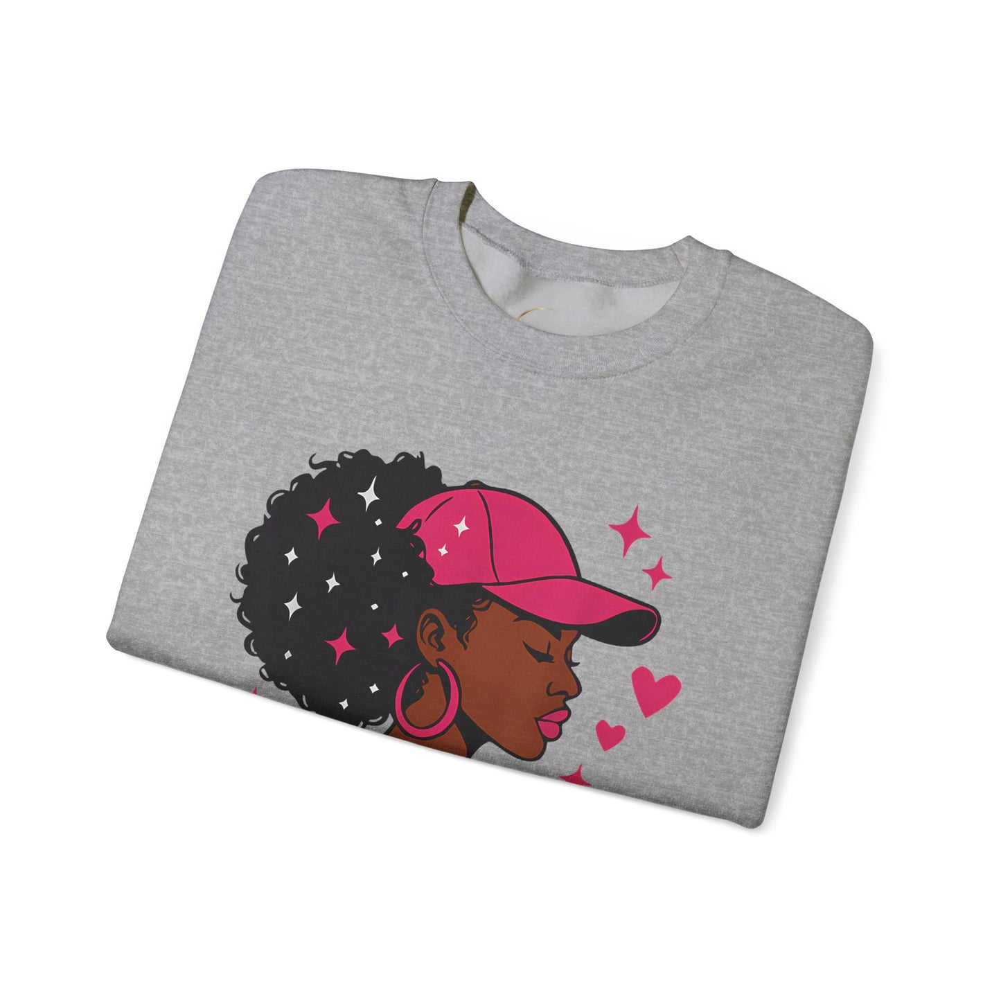 Unbothered Sweatshirt — Afro Woman Graphic "Unbothered By Negative Souls" Crewneck