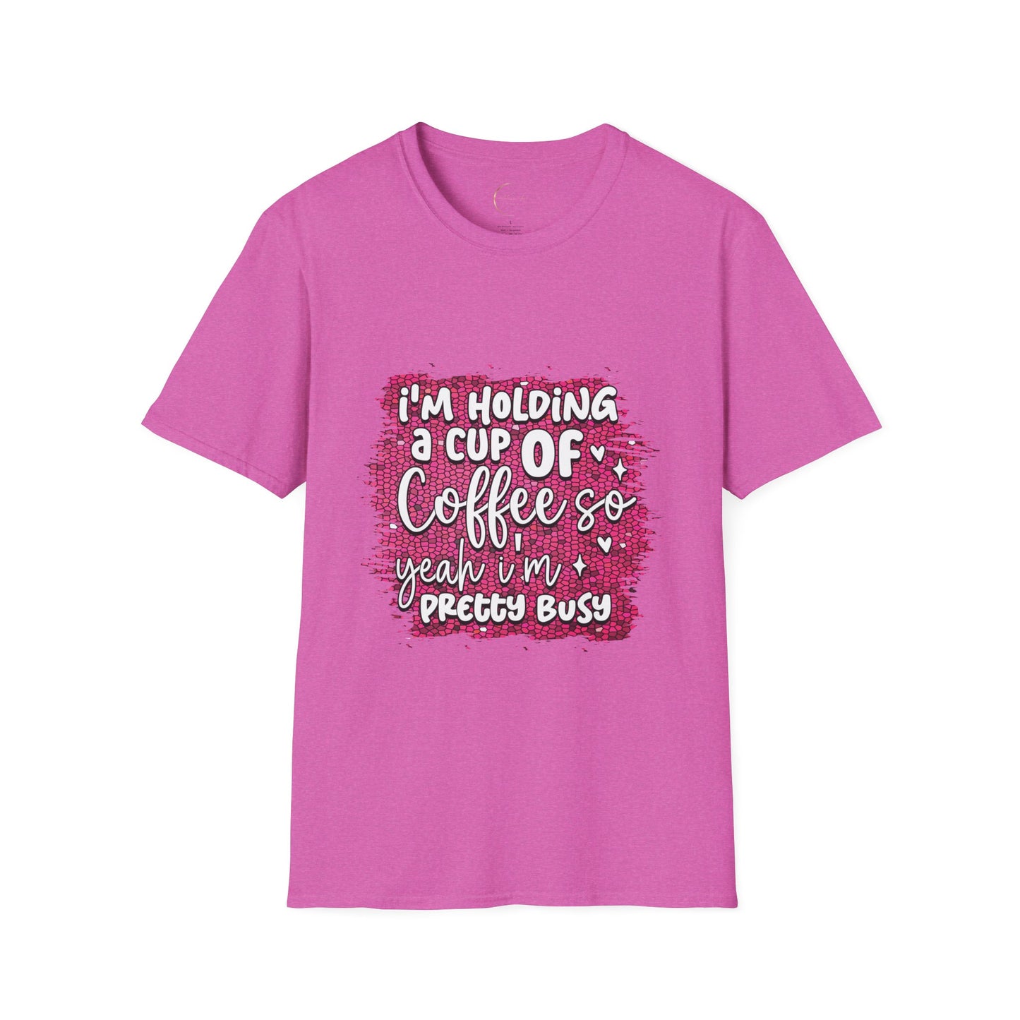 Unisex Softstyle Holding a Cup of Coffee T-Shirt