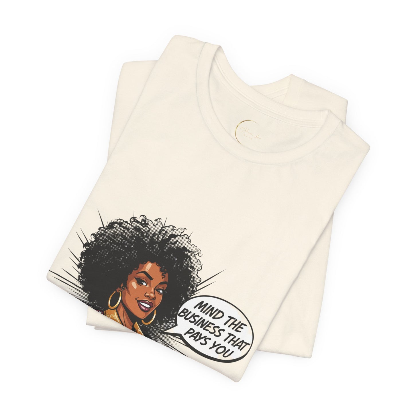 Punchy Meme Caption Tee | chunky hand lettering, neon outline text