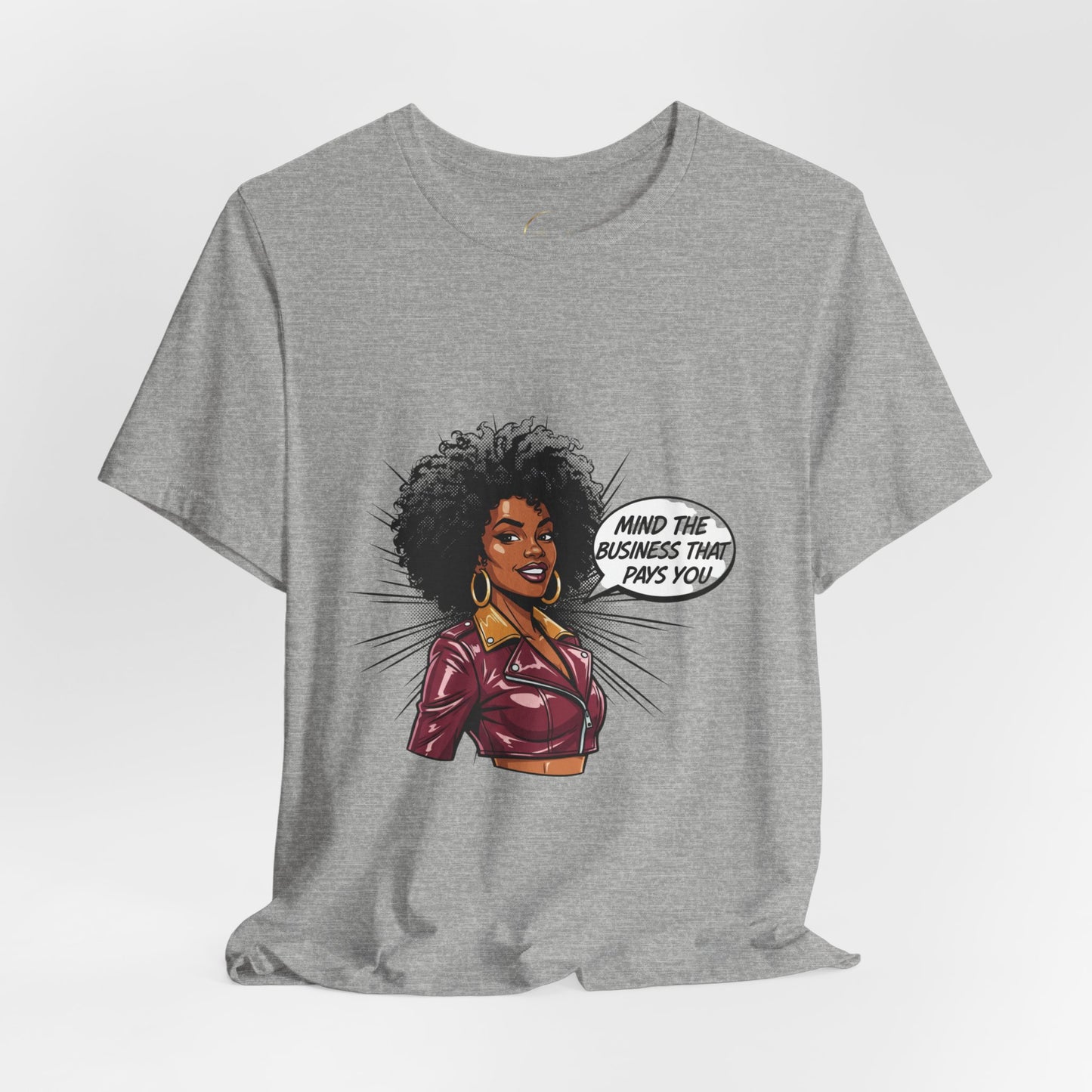 Punchy Meme Caption Tee | chunky hand lettering, neon outline text