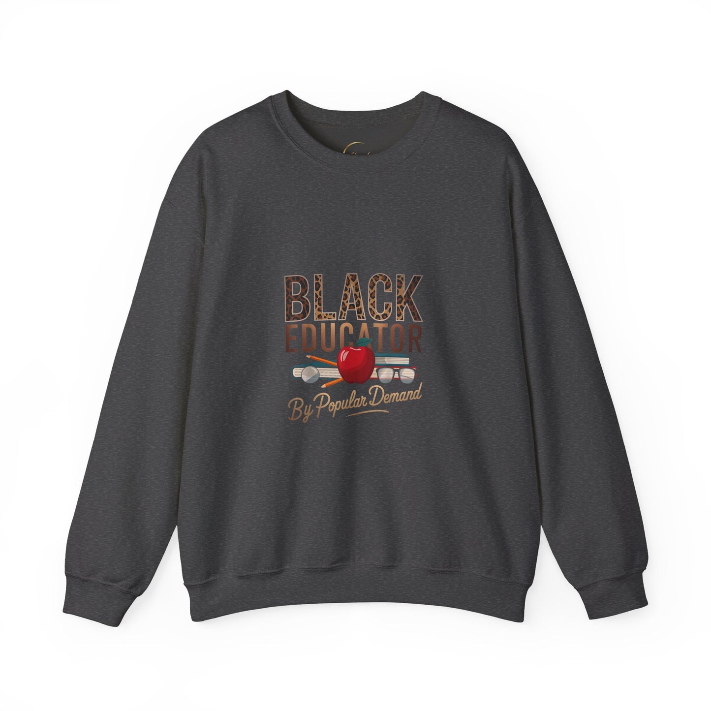 Black Educator Crewneck Sweatshirt – Apple & Quote Teacher Appreciation Pullover