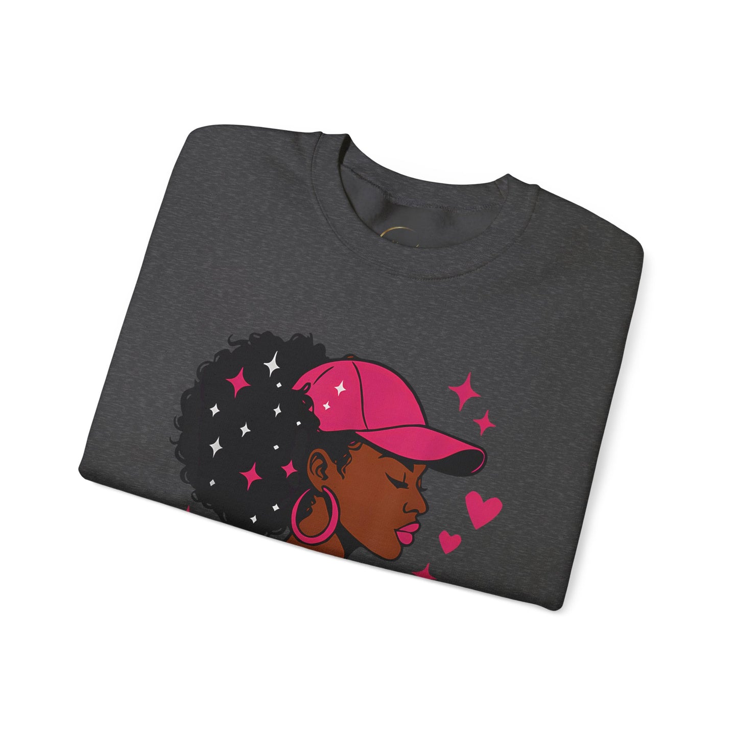 Unbothered Sweatshirt — Afro Woman Graphic "Unbothered By Negative Souls" Crewneck