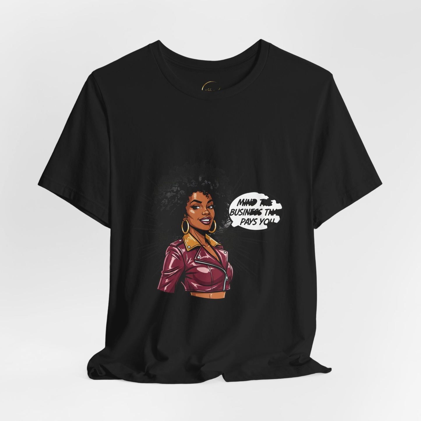 Punchy Meme Caption Tee | chunky hand lettering, neon outline text