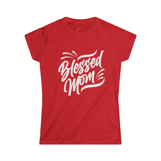 Blessed Mom Women's Softstyle Tee - Perfect for Mother's Day & Everyday Wear