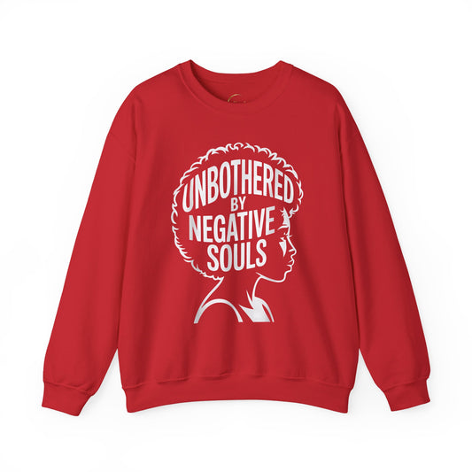 Unbothered by Negative Souls Sweatshirt — Empowered Afro Silhouette Crewneck