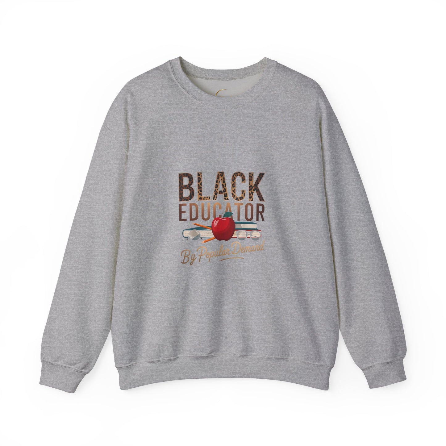Black Educator Crewneck Sweatshirt – Apple & Quote Teacher Appreciation Pullover