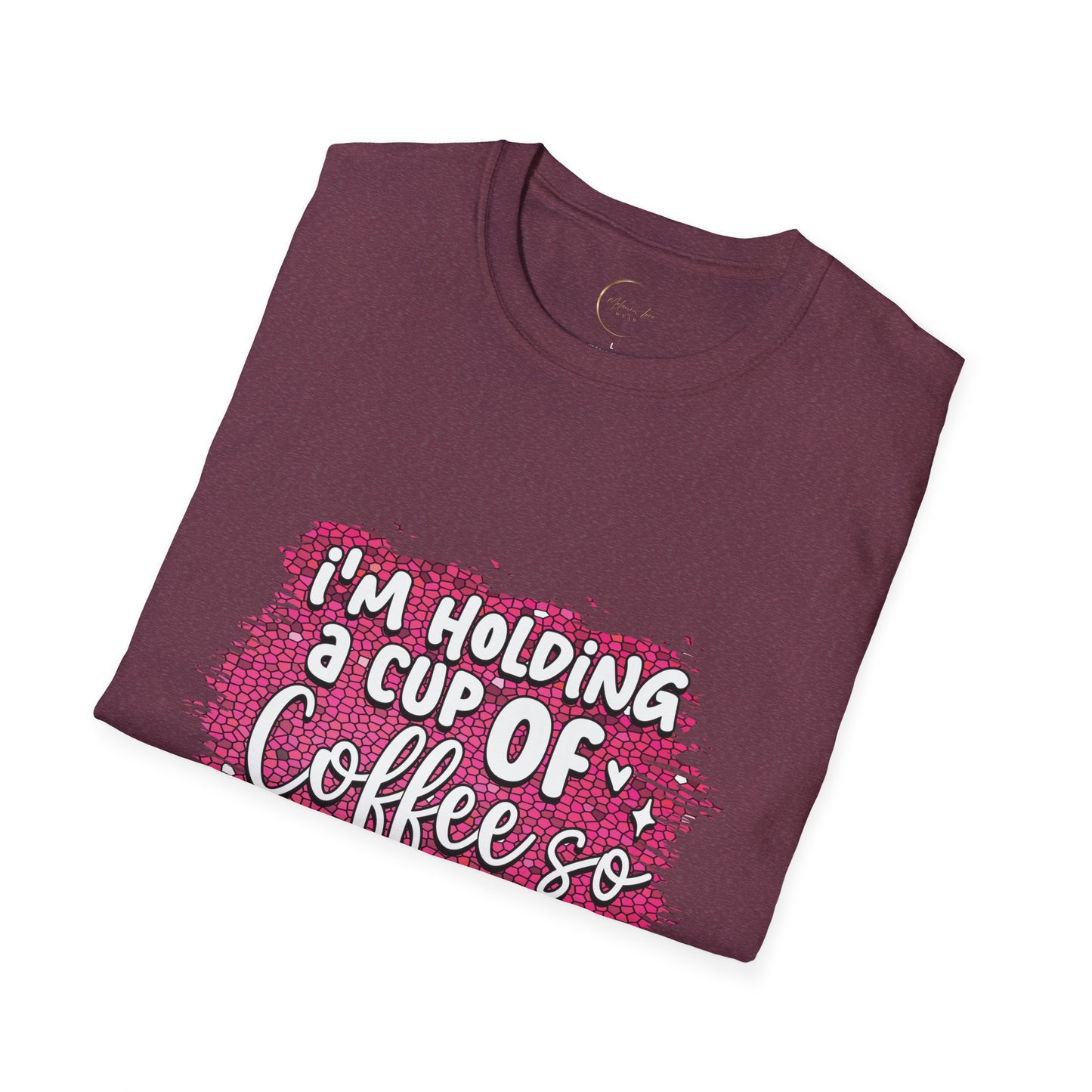 Unisex Softstyle Holding a Cup of Coffee T-Shirt