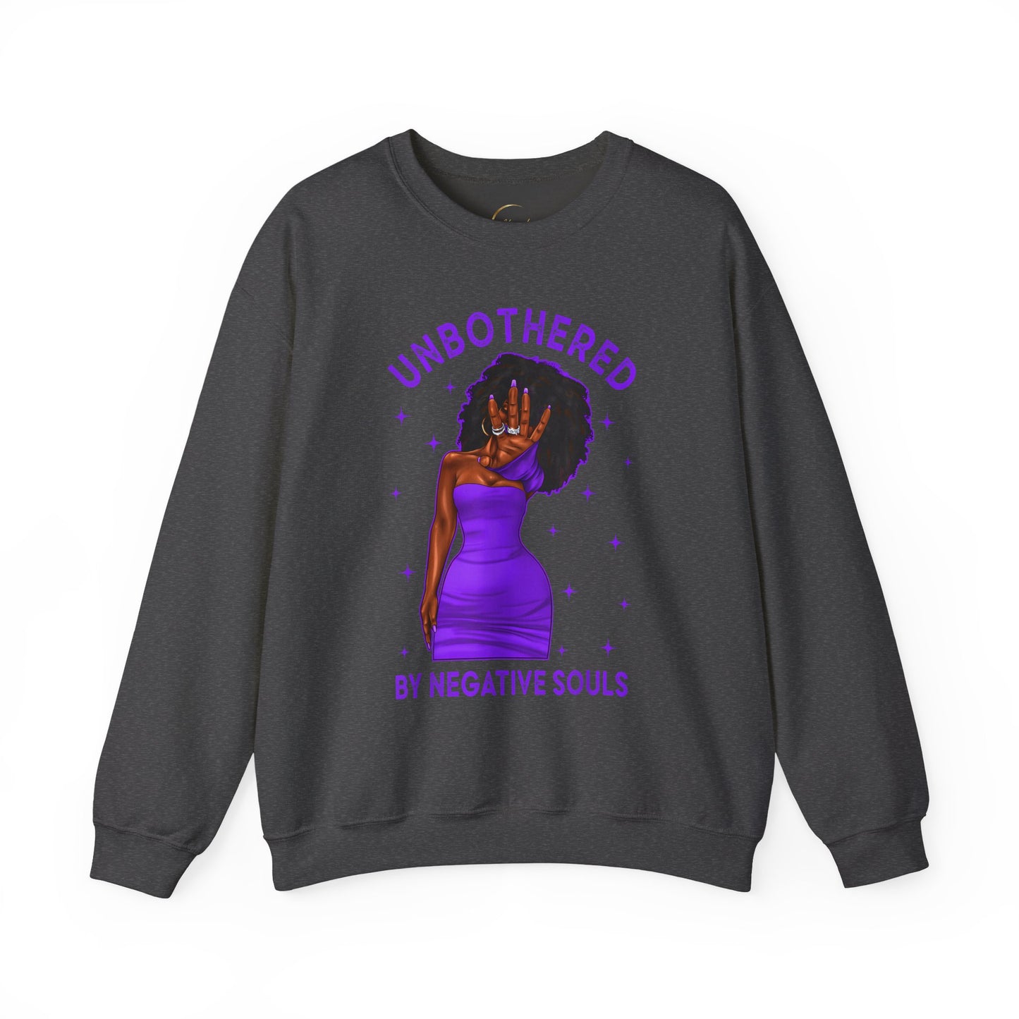 Unbothered Crewneck Sweatshirt — Empowered Afro Woman Graphic