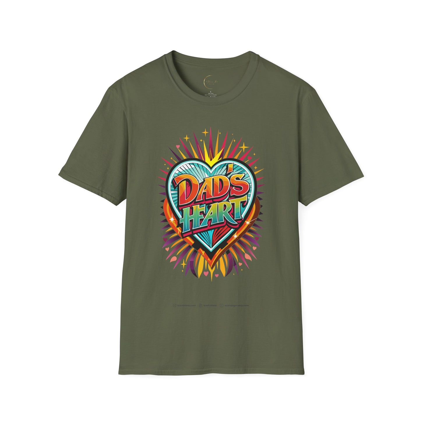 Unisex Softstyle Dad's Heart T-Shirt