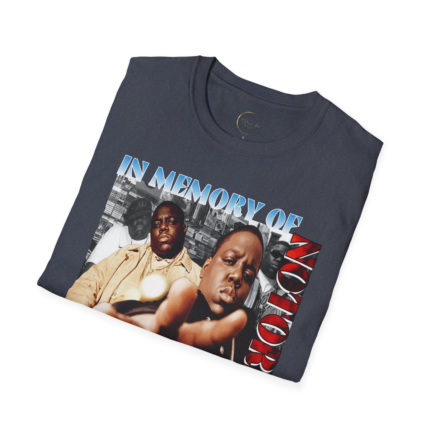 In Memory of Biggie Unisex Softstyle T-Shirt, Hip Hop Tribute Tee, Nostalgic Music Shirt, Hip Hop Fashion, Gift for Fans, Streetwear