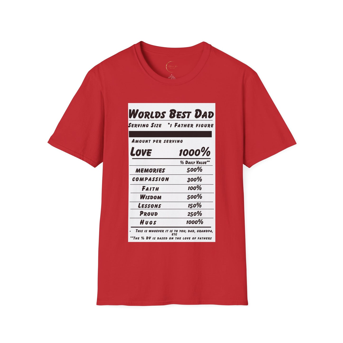 Unisex Softstyle World's Best Dad (Ingredients) T-Shirt