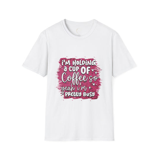 Unisex Softstyle Holding a Cup of Coffee T-Shirt