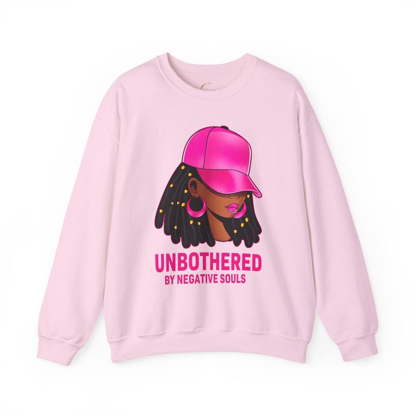 Crewneck Sweatshirt — "Unbothered by Negative Souls" Afrocentric Graphic