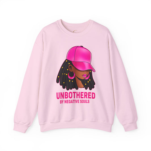Crewneck Sweatshirt — "Unbothered by Negative Souls" Afrocentric Graphic