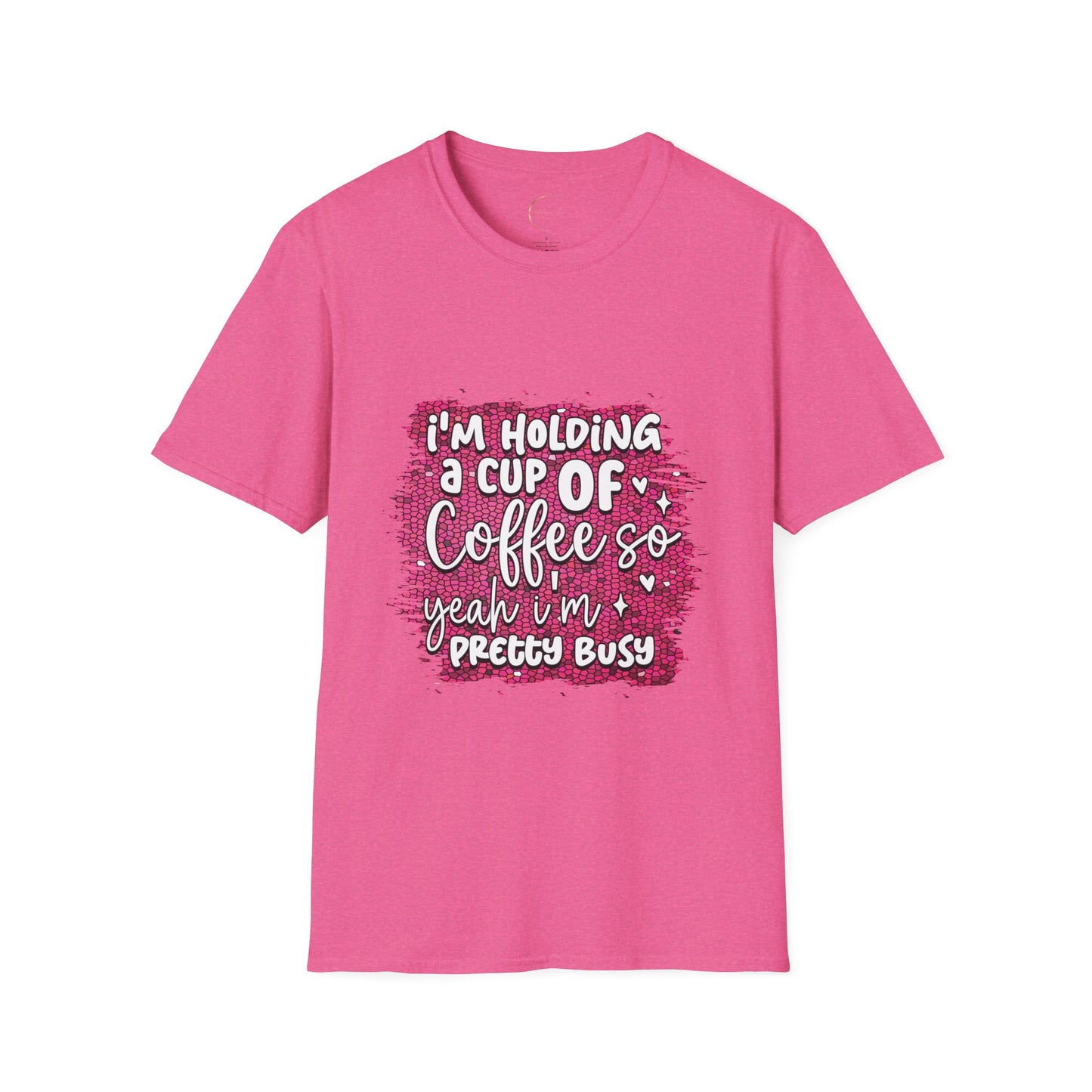 Unisex Softstyle Holding a Cup of Coffee T-Shirt