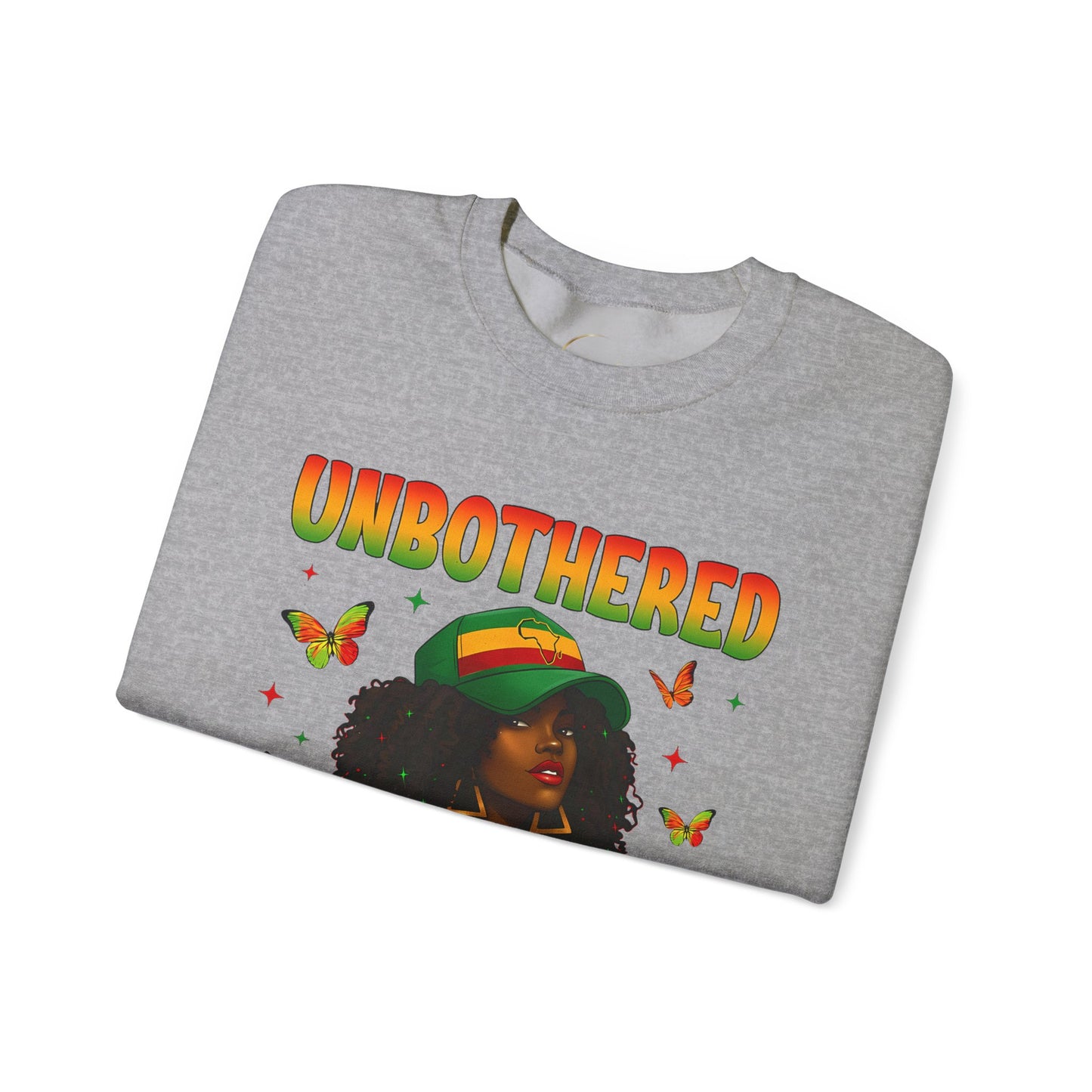 Unbothered Afrocentric Sweatshirt — "Unbothered by Negative Souls" Cozy Crewneck