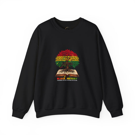 Black History Tree Crewneck Sweatshirt – Pan-African Roots Design