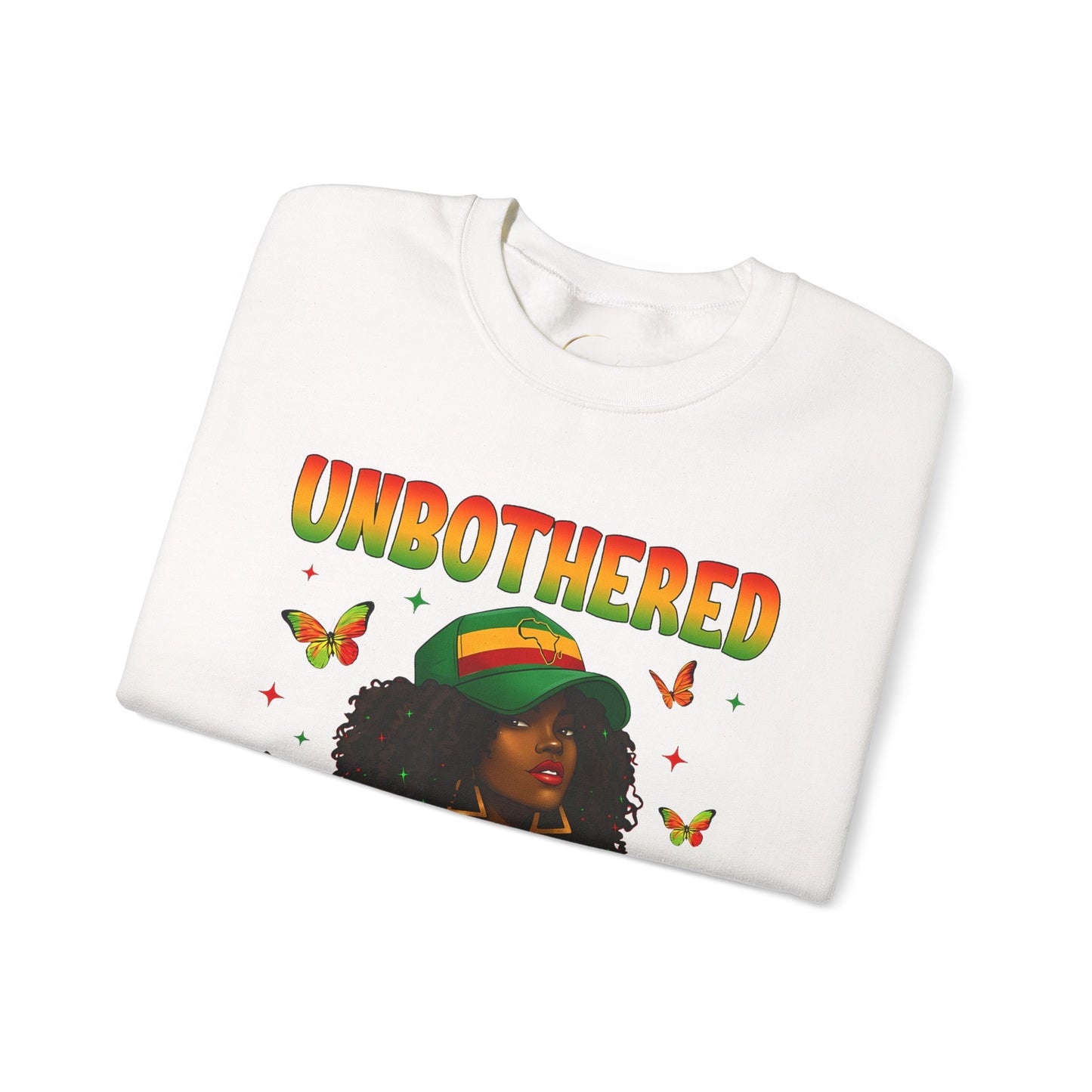 Unbothered Afrocentric Sweatshirt — "Unbothered by Negative Souls" Cozy Crewneck