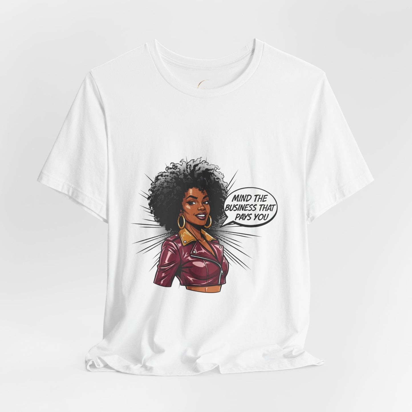 Punchy Meme Caption Tee | chunky hand lettering, neon outline text