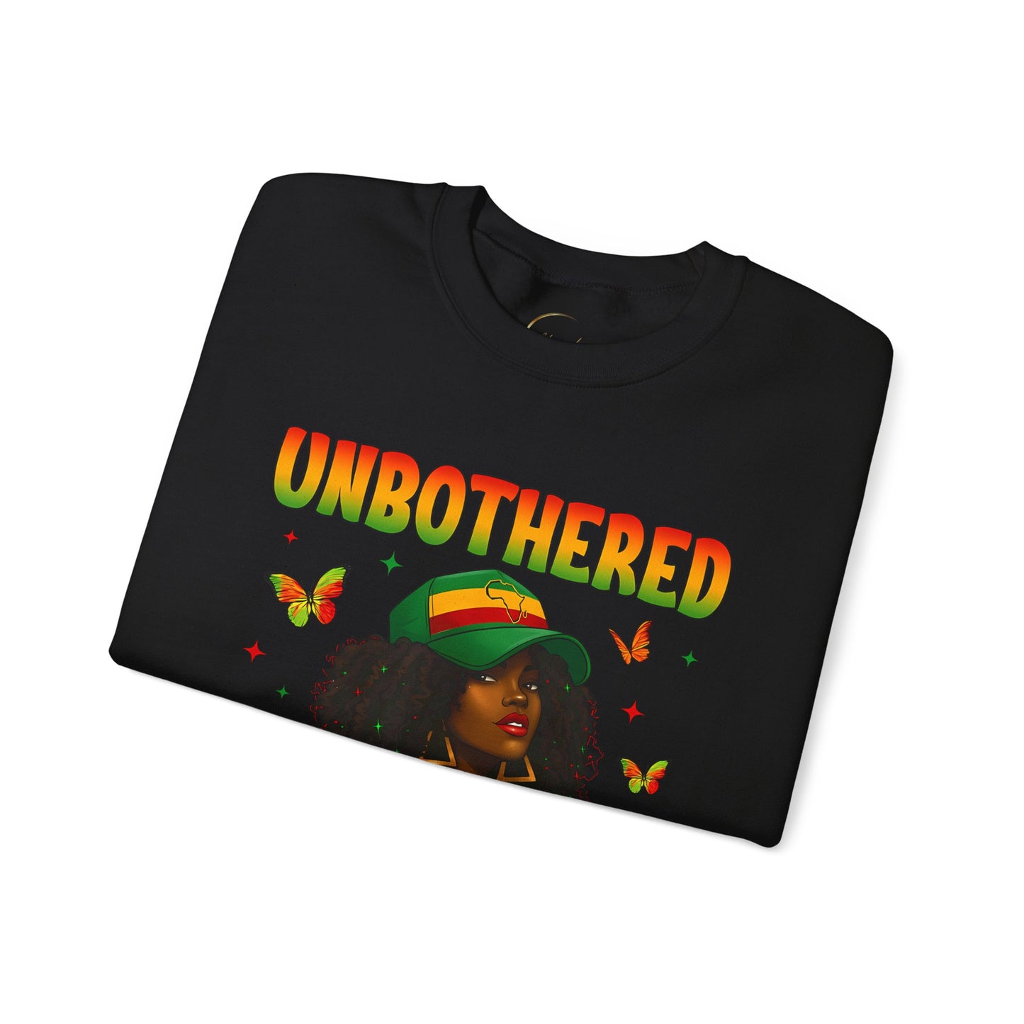 Unbothered Afrocentric Sweatshirt — "Unbothered by Negative Souls" Cozy Crewneck