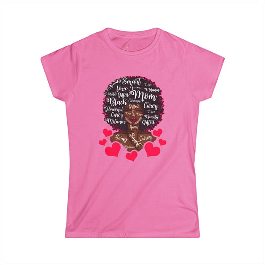 Celebrate Mom Women's Softstyle Tee with Heart Design