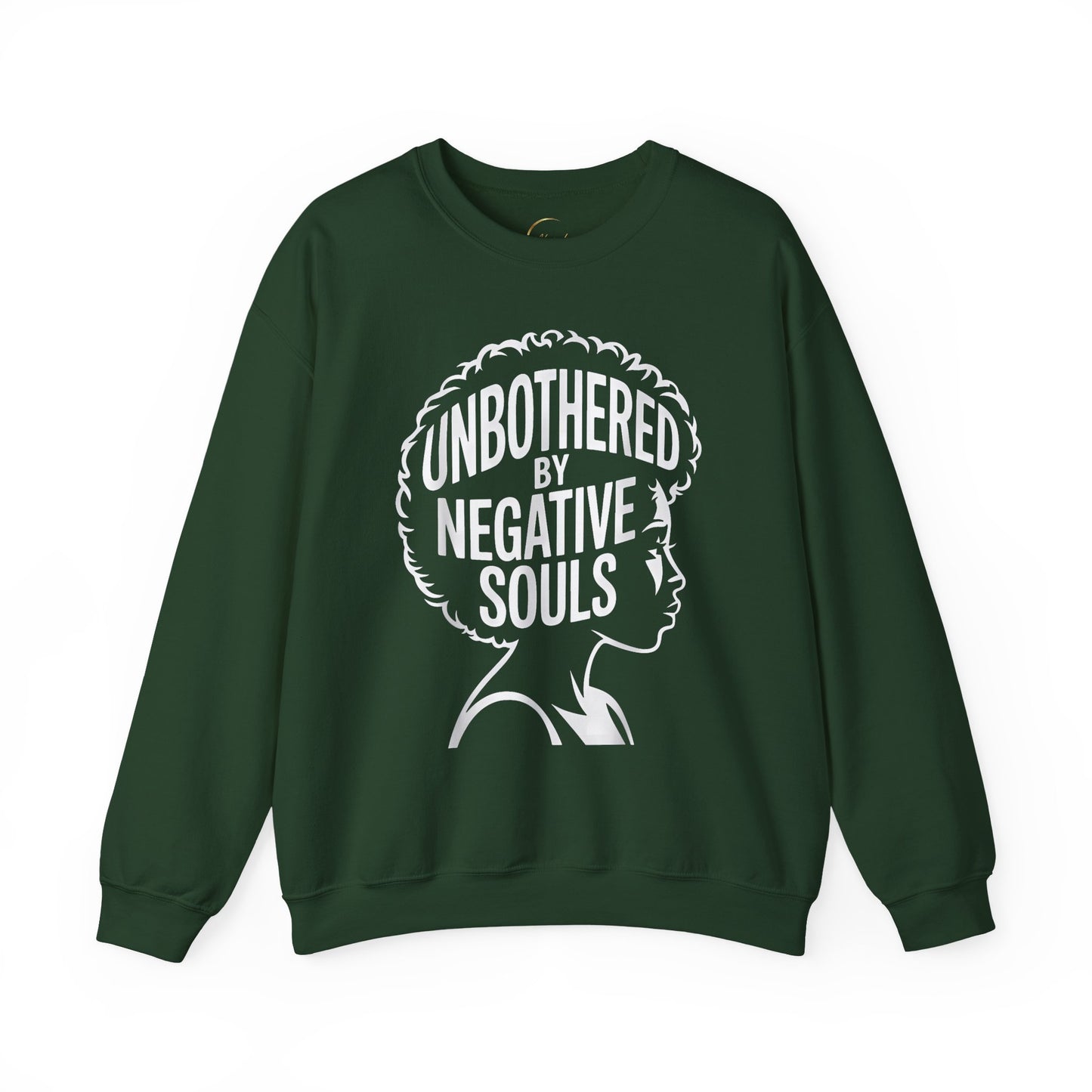 Unbothered by Negative Souls Sweatshirt — Empowered Afro Silhouette Crewneck
