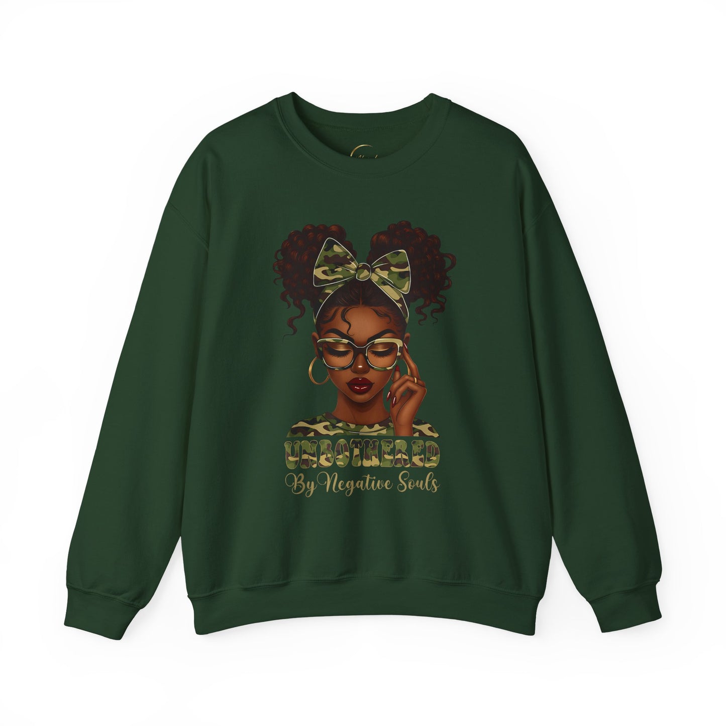 Unbothered Crewneck Sweatshirt — Afro Puff Graphic Pullover