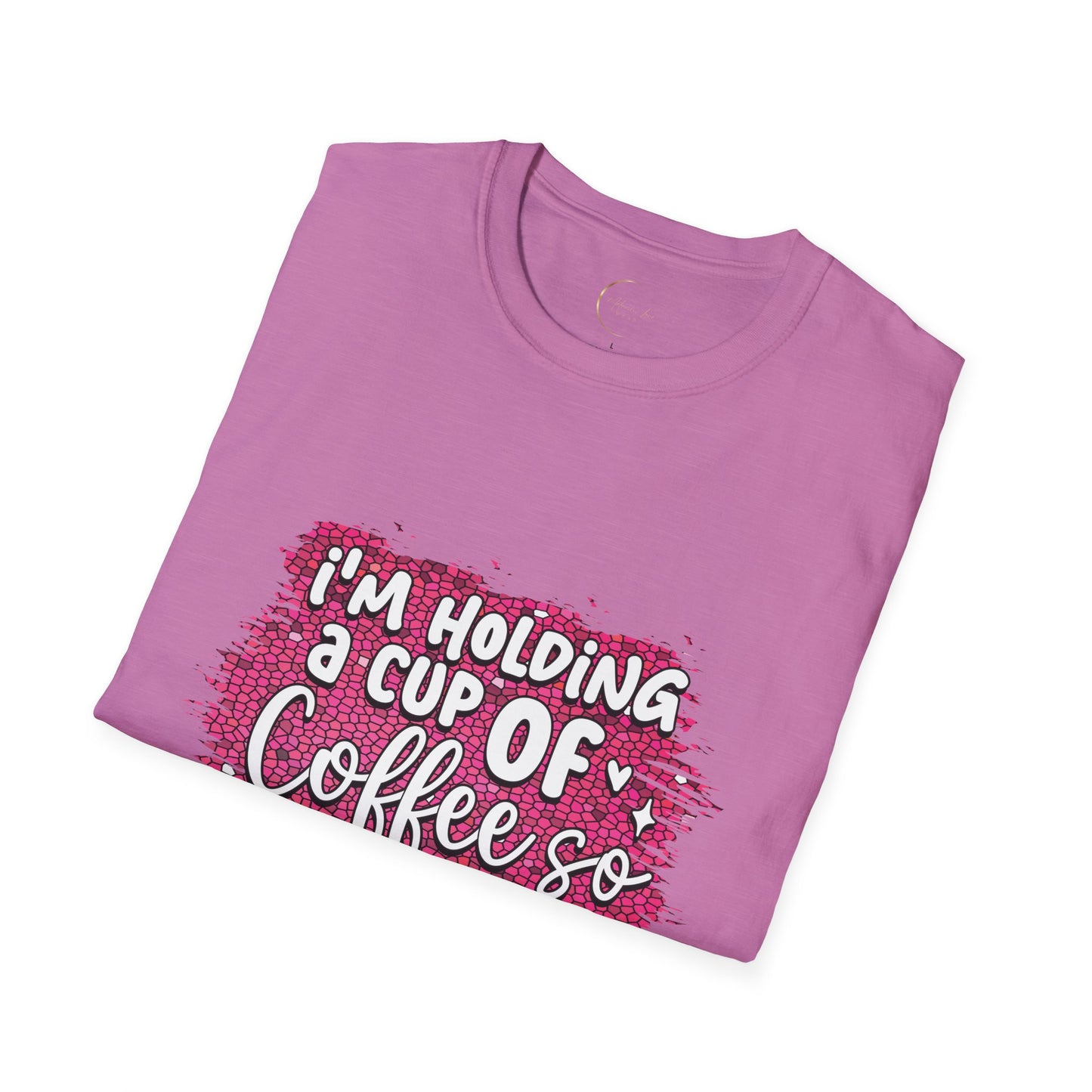 Unisex Softstyle Holding a Cup of Coffee T-Shirt