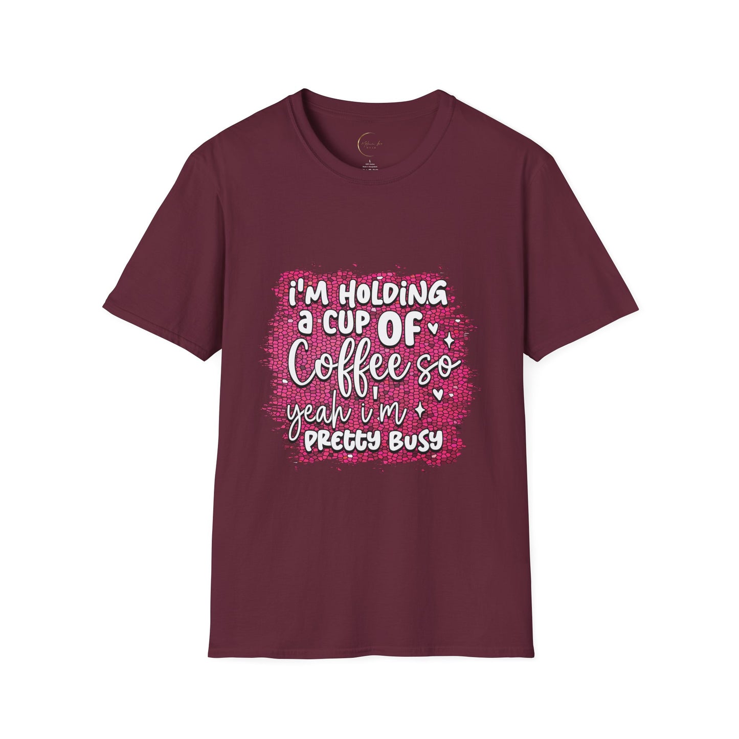 Unisex Softstyle Holding a Cup of Coffee T-Shirt
