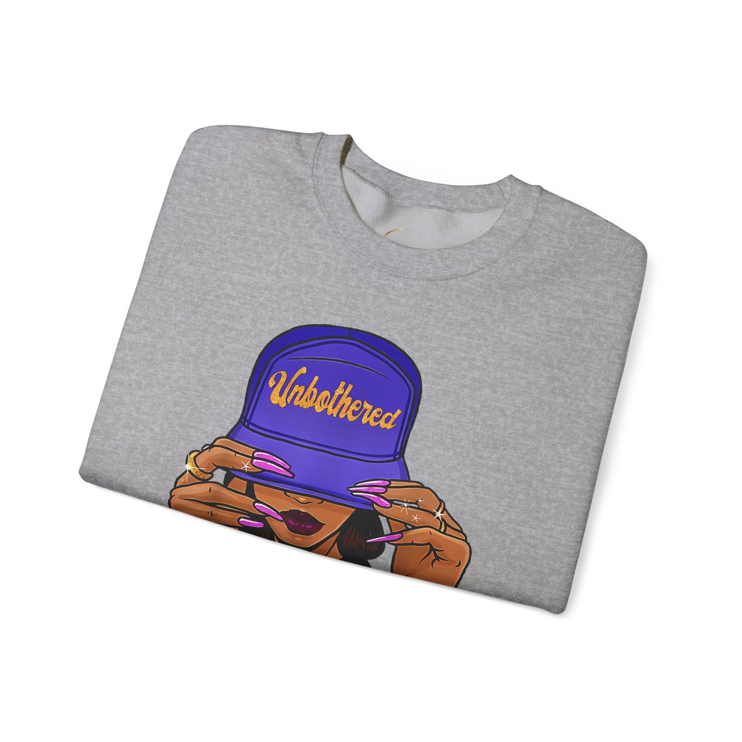 Crewneck Sweatshirt — "Unbothered by Negative Souls" Graphic