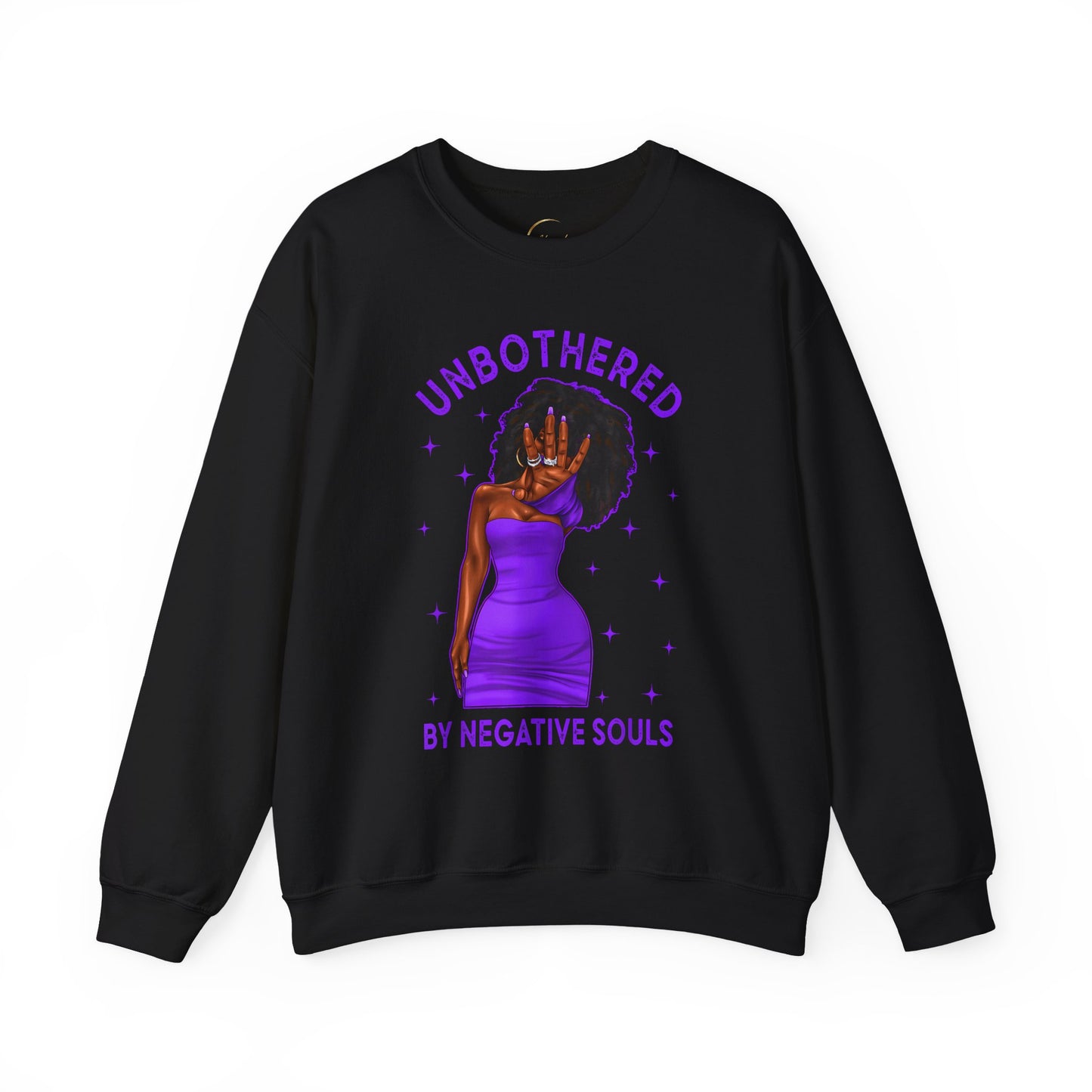 Unbothered Crewneck Sweatshirt — Empowered Afro Woman Graphic