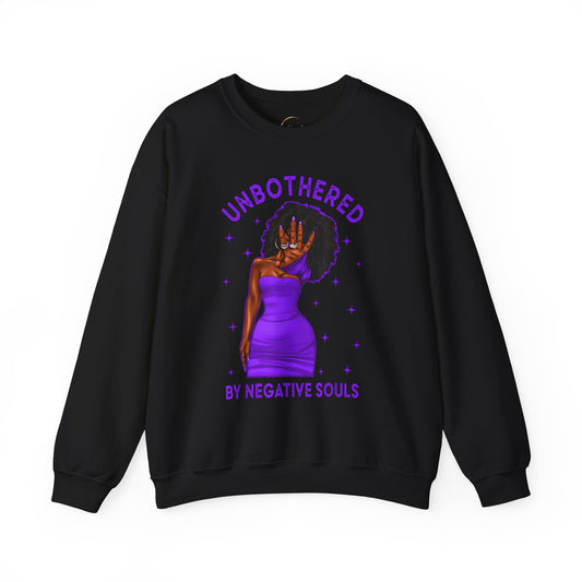 Unbothered Crewneck Sweatshirt — Empowered Afro Woman Graphic